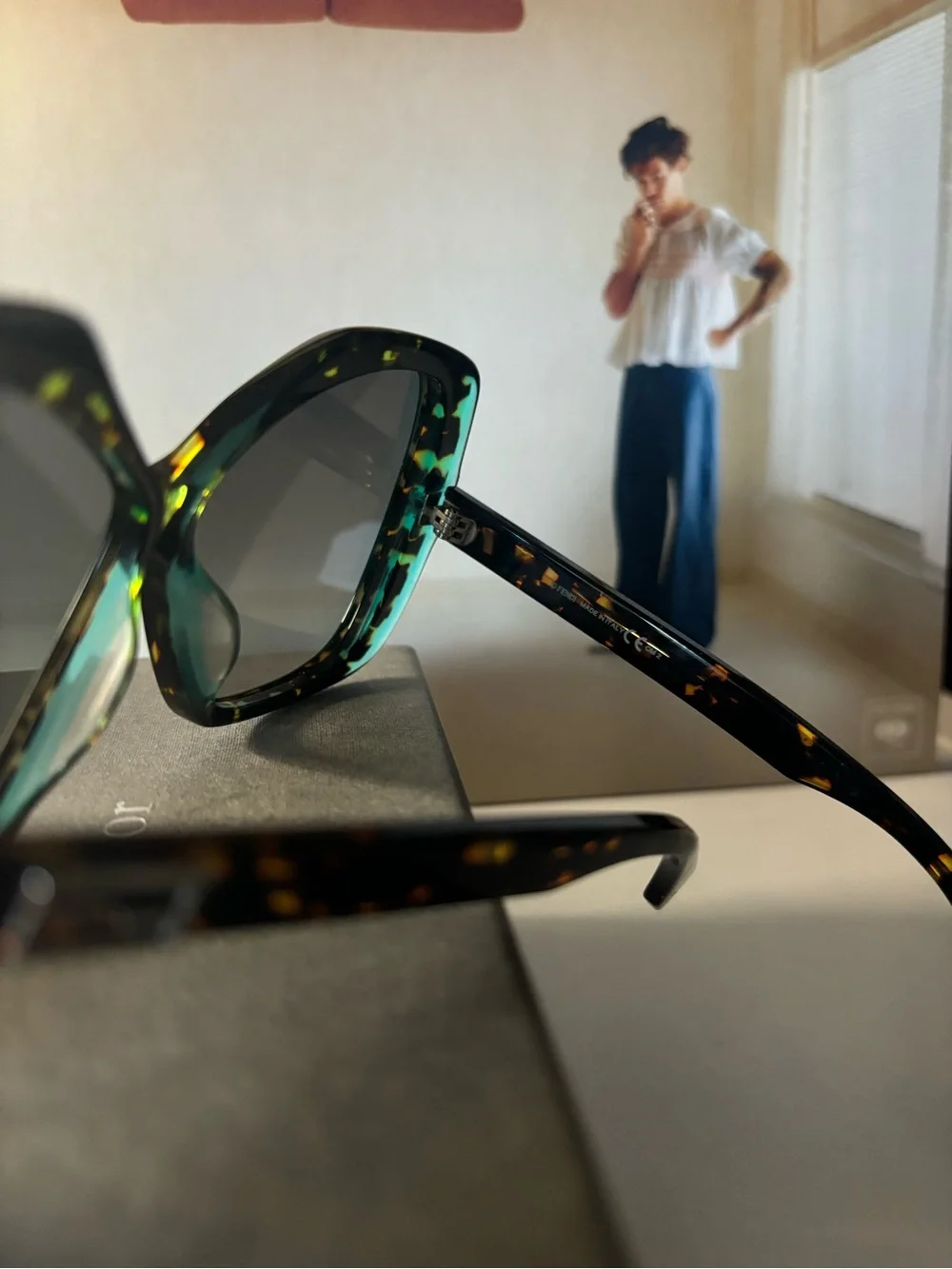 AUTHENTIC 100 Fendi sunglasses Rodo 3ccwar made in Italy brown/turquoise FF0092S